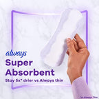Always Panty Liners for Women Anti-Bunch Xtra Protection Daily Liners, Long, Unscented, 108 Count