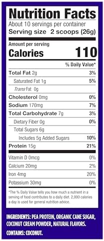 Vega Protein Made Simple Protein Powder, Vanilla - Stevia Free, Vegan, Plant Based, Healthy, Gluten Free, Pea Protein for Women and Men, 9.2 oz (Packaging May Vary)