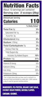 Vega Protein Made Simple Protein Powder, Vanilla - Stevia Free, Vegan, Plant Based, Healthy, Gluten Free, Pea Protein for Women and Men, 9.2 oz (Packaging May Vary)