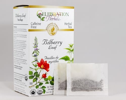 Celebration Herbals Teabags Herbal Tea Bilberry Leaf Organic, 24 Bags