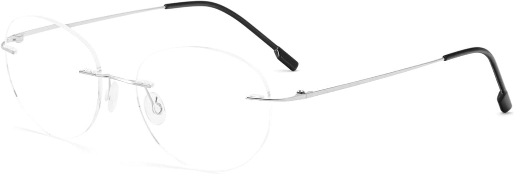 Round rimless reading glasses super light titanium alloy Reader for men and women