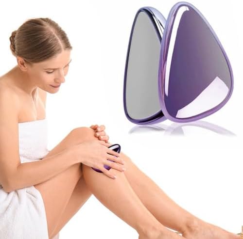 Crystal Hair Eraser for Women and Men, Reusable Crystal Hair Remover Magic Painless Exfoliation Hair Removal Tool for Smooth Skin, Legs and Body (Purple)