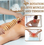 Liitrton Manual Wooden Fascia Massage Roller Trigger Points for Release Cellulite Sore Muscle Blasting (Wood)