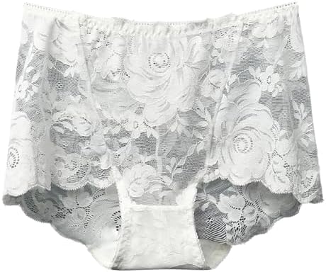 Women's High Waisted Brief Lace Panties Plus Size Panties Soft Stretch Tummy Control Underwear Full Coverage Briefs