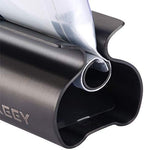 XYKEEY Toothpaste Tube Squeezer - Set of 2 Toothpaste Squeezer Rollers, Metal Toothpaste Tube Wringer Seat Holder Stand (Matt Black)
