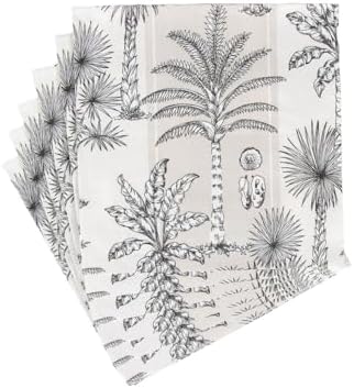 Caspari Southern Palms Flax & White Luncheon Napkins - 20 Per Package