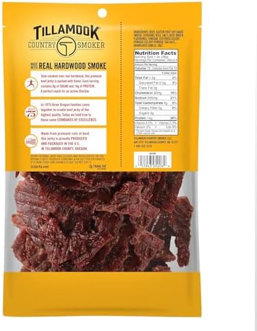 Tillamook Country Smoker Keto Friendly Zero Sugar Beef Jerky, Original, 6.5 Ounce