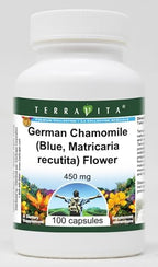 German Chamomile (Blue, Matricaria recutita) Flower - 450 mg (100 Capsules, ZIN: 516213)