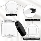 TUZAZO 4 Oz Plastic Container Jars with Lids BPA Free, Empty Round Clear Cosmetic Containers Plastic Slime Jars for Lotion, Cream, Ointments, Body Butter, Makeup, Travel Storage (12 Pack)