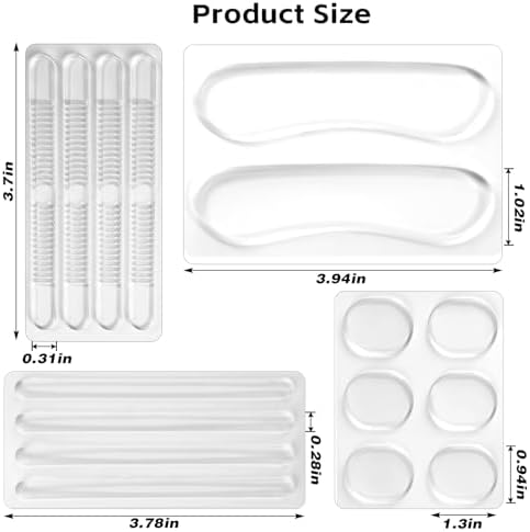 34 Pcs Silicone High Heel Cushion Inserts Pad, Anti Slip Shoe Strap Grip, Sling Backs Foot Support Sticker, Gel Protector Strips for Women Men Sandals Sports Sneakers