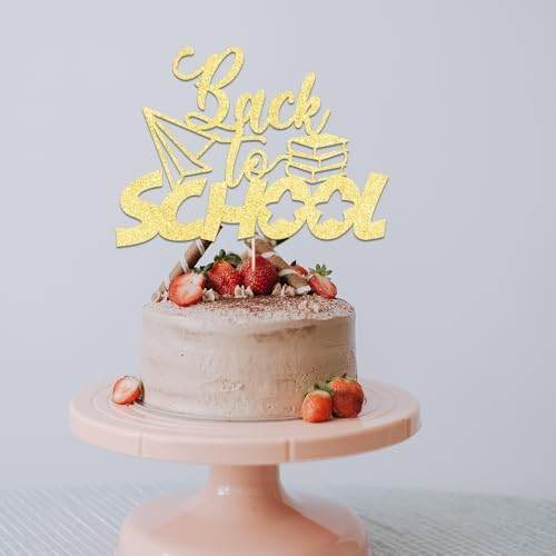 Back to School Cake Topper -Welcome School First Day Party Decorations Supplies for Boys Girls -Photo Props