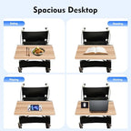 Universal Wood Wheelchair Tray, Removable Wheelchair Lap Tray, Detachable Wooden Wheelchairs Table for Eating, Reading, Resting