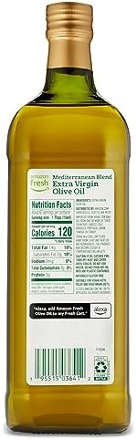 Amazon Fresh, Extra Virgin Olive Oil Mediterranean Blend, First Cold Extracted, 33.8 Oz