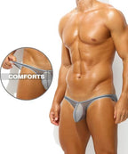 Men's Sexy Low Rise Briefs See-through Ice Silk Bikini Soft Sheer Bulge Pouch Underwear