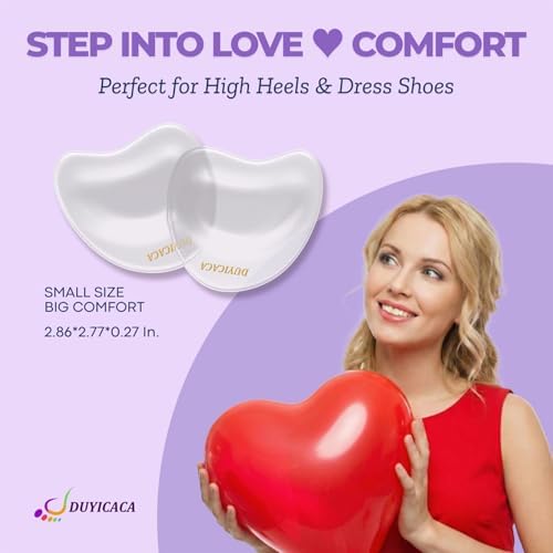 Ball of Foot Cushions Shoe Inserts(4 Pairs): Metatarsal Pads for Women - Anti-Slip Forefoot Inserts for High Heel Footwear, One Size Fits All (8, 2*Clear+Black+Beige)