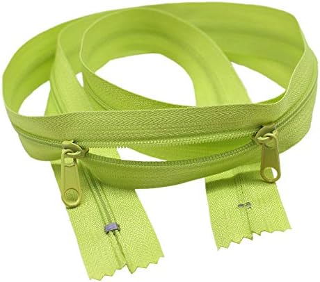 MebuZip 20PCS 20 Inches Double Slider Zippers #3 Nylon Coil With Two Long Pulls Head to Head Closed Ended 20 Assorted Colors (20")