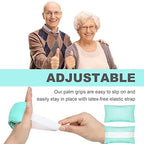 Sosation 6 Pcs Palm Grip Protector Hand Contracture Cushion with Elastic Band Sweat Resistant Soft Washable Hand Palm Protector Physical Therapy Exercisers for Right Left Finger