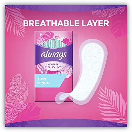 Always 10796PK Dailies Thin Liners, Regular, 120/Pack