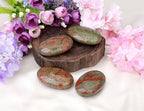LAIDANLA Unakite 2.4" Large Palm Stone Healing Crystals Natural Gemstones Calming Effects Energy Balancing Reiki Polished Worry Stone Cleansing Protection Anxiety Stress Relief Therapy 1PC