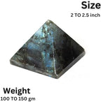 Labradorite 1 to 1.5 inch Natural Pyramid Carved Chakra Healing Crystal Reiki Stone Gemstone Radiation Deflection Home Decor Gift Decoration Crafts (Labradorite)