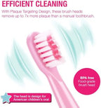 Vekkia Rainbow Jada Kids Electric Toothbrush Replacement Heads, Soft 3D Curved Bristles, Pink, 10-Pack