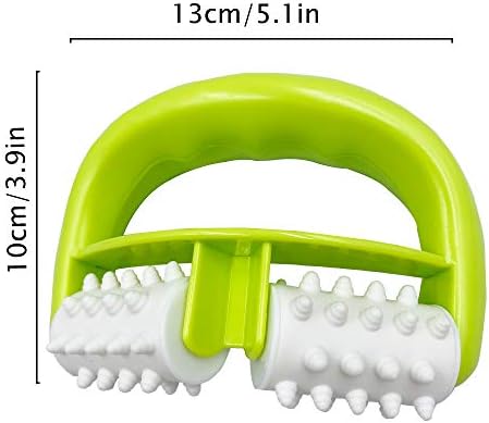 Cellulite Massage, Fascia Blaster Tool with Two-Wheel Massage Handle,Relax Muscles to Relieve Stress,Increases Blood Circulation,Apply to Arm/Shoulder/Leg/Back/Buttocks/Abdomen(Green)