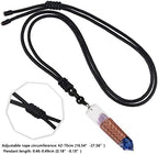 TUMBEELLUWA Adjustable Orgone Crystal Single Point Necklace for Unisex Hexagonal Quartz Chip Stones Orgonite Wand Pendant with Black Cord
