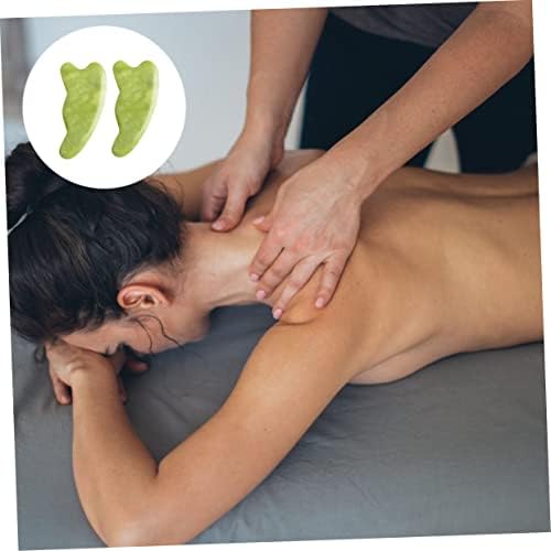Gatuida 2pcs Gua Sha Tool Matching Board Acupuncture Massage for Body Facial Eye Scraping Board Long-Term Xiuyan Jade Use
