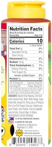 FilaManila Spicy Banana Ketchup, No Tomato Condiment Filipino Sauce & Condiment, Sweet and Spicy Banana Ketchup – 12 Ounce Resealable Bottle, Award-Winning, Vegan, No MSG, Gluten Free, Dairy Free (1 Pack)