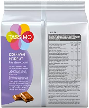 Tassimo Milka Hot Chocolate, 5-Pack, Chocolate, Capsules, 40 T-Discs/Servings