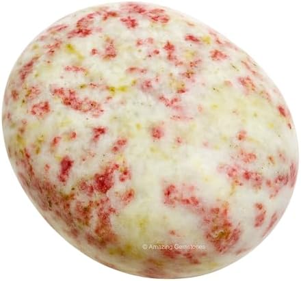 Amazing Gemstone Cinnabarite Crystals and Healing Stones - Large Palm Stone Crystals Piedra - Crystal for Good Luck, Balanced Positive Energy, Meditation - Unique Stocking Stuffers Gifts for Women
