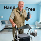 Guiseapue Cup Holder for Walker, Wheelchair Cup Holder with Phone Holder, Rollator Accessories for Seniors & Adults, Drink Holder for Rolling Walker, Wheelchair, Bike, Mobility Scooter, Stroller
