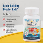 Nordic Naturals Children’s DHA, Strawberry - 120 Mini Chewable Soft Gels for Kids - 250 mg Omega-3 with EPA & DHA - Brain Development & Function - Non-GMO - 30 Servings