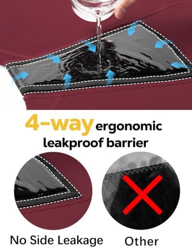 Allbase Incontinence Underwear for Women Washable Period Boxers Briefs Heavy Flow Leakproof Overnight High Absorbency Menstrual Postpartum Bladder Control Boyshorts Panties X-Large Pack of 2