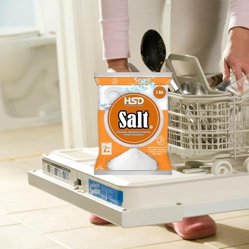 HSD Dishwasher Salt, Powerful Cleaning Dishwasher Salt, 1kg 2pack, White