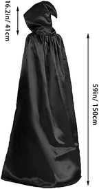 hoyuwak Cloak with Hood Halloween Wizard Hooded Cape Full Length Robe for Women Men Role Play Costume Dress-Up