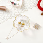 Birthday Gifts for Women Jewelry Dish Glass Ring Dish Holder Jewelry Tray Cute Vanity Organizer Room Decor Jewellery Tray Crystals Trinket Dish Nightstand Bedroom Decor Christmas Friendship Gifts
