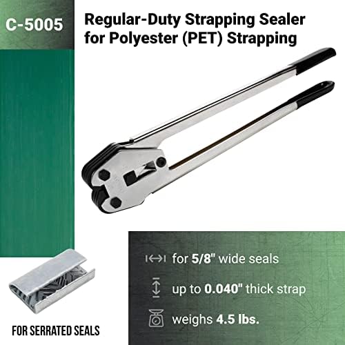 IDL Packaging - C 5005 Teknika C-5005 Sealer for 5/8" Polyester (PET) Strapping, Long Handles