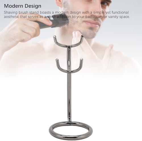 Brrnoo Stainless Steel Shaving Brush Holder Stand with Universal Fit, Air Drying Design, Compact Size, Suitable For Most Brush and Beard Trimmer