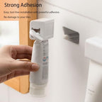 2 Pack Wall - Mounted Magnetic Manual Toothpaste Squeezer and Roller Set, White Plastic Tube for Cosmetics and Hair Dye (White)