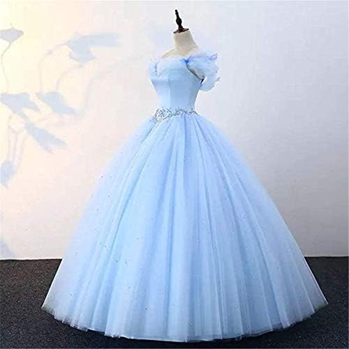 Datangep Women's Lace up Ball Gown Long Quinceanera Dress with Pleated Straps