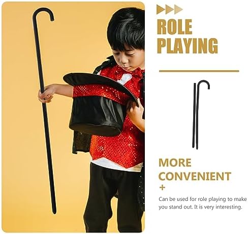 Mobestech Show Theatrical Cane 1920s Black Cane Novelty Dance and Walking Theatrical Canes Plastic Dance Canes Performance Costume Accessories 100cm