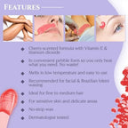 Satin Smooth Hard Wax Beads – Wild Cherry, Pebble Wax for Hair Removal on Sensitive Skin, Fine to Medium Hair, 35 oz