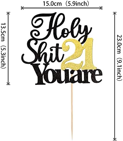 1 PCS Happy 21st Birthday Cake Topper Glitter 21 Fabulous Twenty One Cheers to 21 Years Cake Pick for Funny Happy 21st Birthday Party Cake Decorations Supplies
