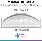 GMS Optical Adhesive Silicone Nose Pads for Glasses |1.3mm Ultra-Thin, 18mm Large | Non Slip Glasses Grips for, Sunglasses and Eyewear w/Super Sticky Backing, Eyeglass Accessories (5 Pairs, Clear)