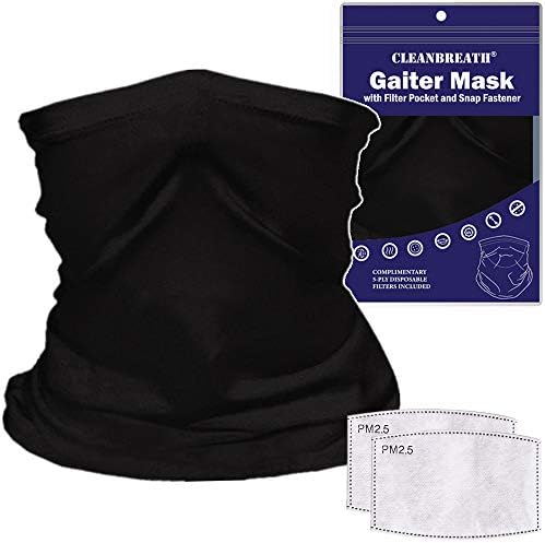 Reusable Neck Gaiter with Filter Insert, Fashionable Cooling Face Covering Bandanas for Men/Women