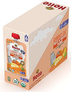Holle Organic Baby Food Pouches - Carrot Cat Baby Puree with Carrot, Mango, Banana & Pear - (6 Pack) Organic Baby Snacks + Fruit and Veggie Pouches for Weaning Babies 6 Months and Older