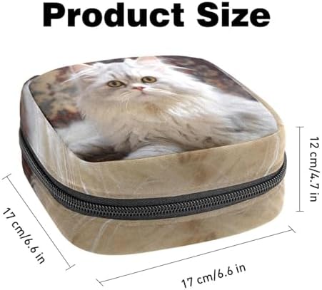 Period Bag,Sanitary Napkin Storage Bag,Angry Cat Looking at You,Tampon Bag for Purse