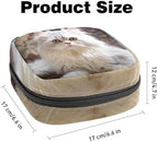 Period Bag,Sanitary Napkin Storage Bag,Angry Cat Looking at You,Tampon Bag for Purse