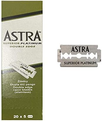 Astra Superior Platinum Double Edge Shaving Razor Blades 200 pcs Barber Favored